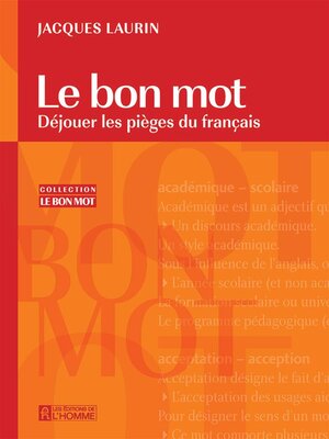 cover image of Le bon mot